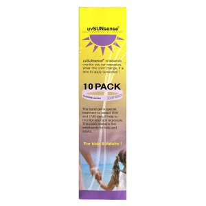 UV SUN SENSE Wristband sun exposure monitor (Pack of 10)